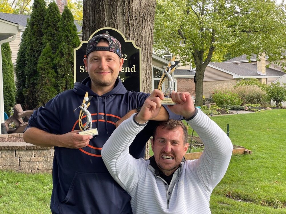 2023 champions Rob Conley and Peter Bychowski with their trophies