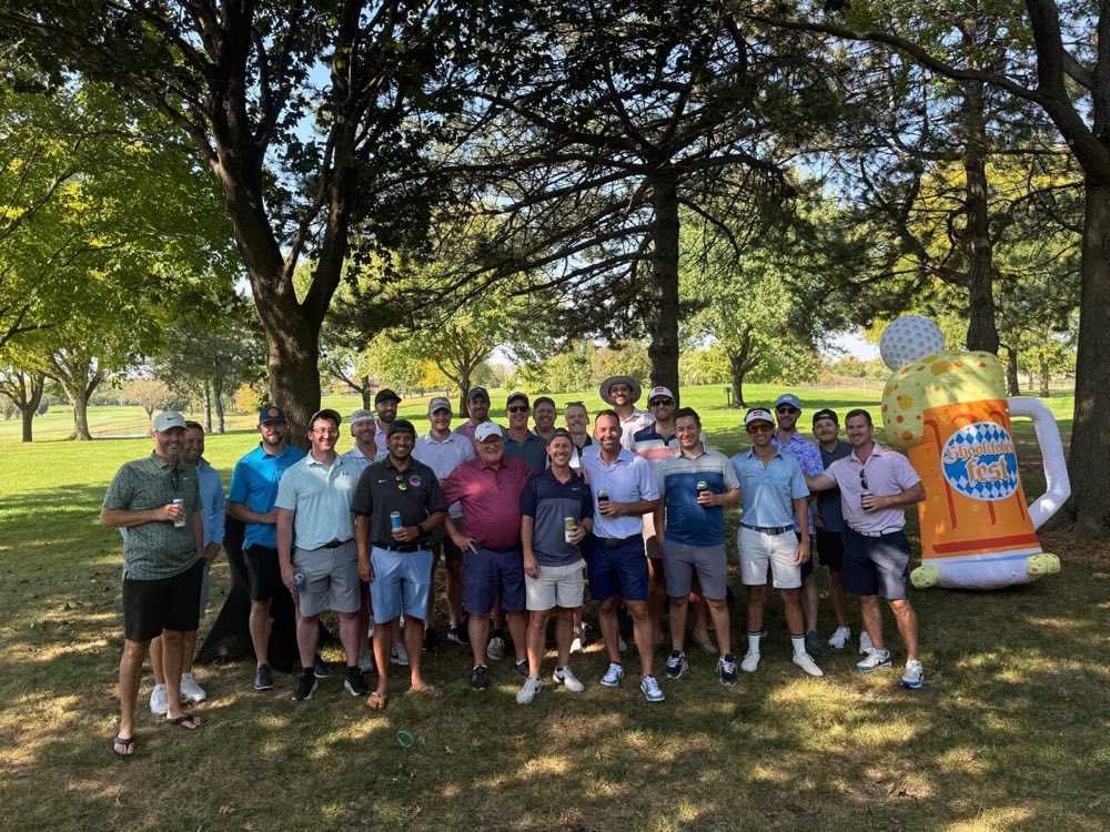 The 2025 Shooktoberfest field gathered at Mt Prospect Golf Club